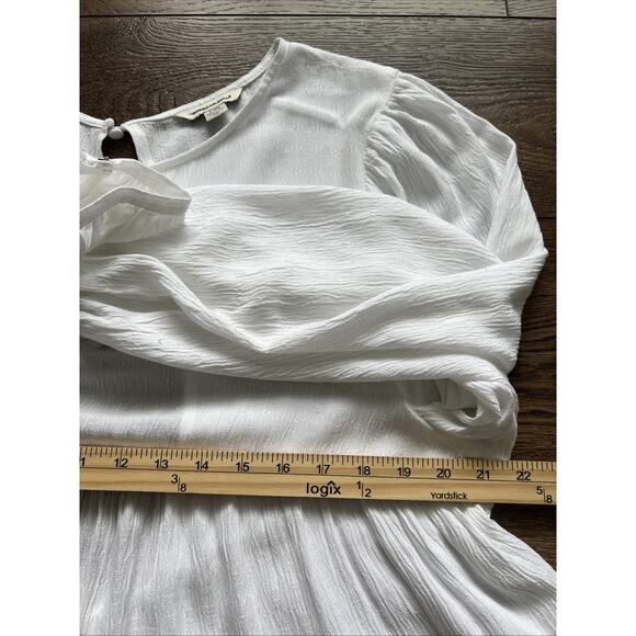 American Eagle Top Womens Large White Long Sleeve Babydoll Open Back Viscose - Picture 9 of 10